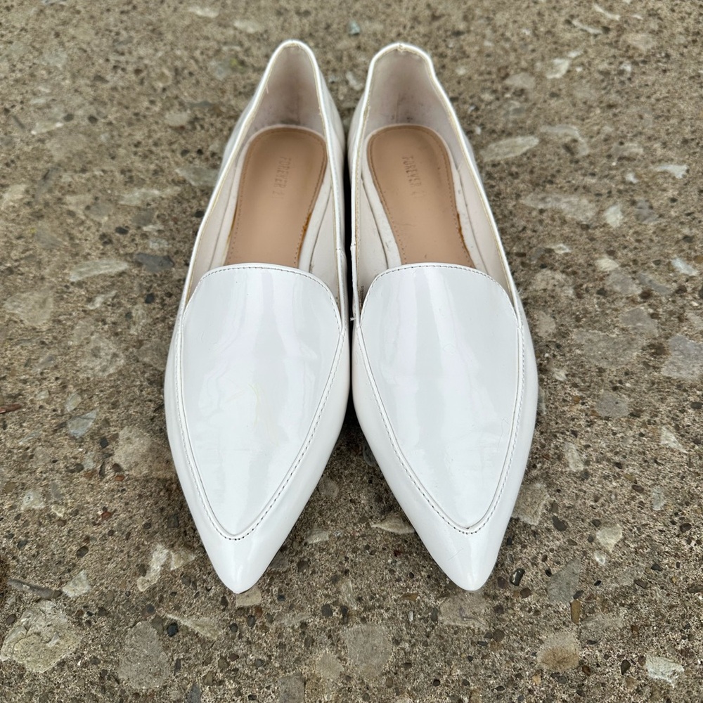 J. Crew White Flats